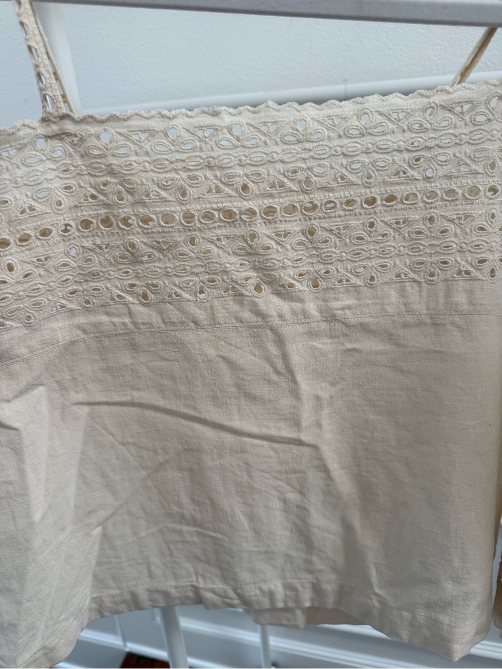 THE GREAT. Cream Eyelet Lace Tank & Skirt Set - Picture 2 of 7